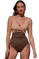 Cutout V-Neck Spaghetti Strap One-Piece Swimwear - VacationGrabs
