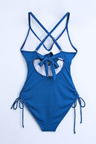 Cutout V-Neck Spaghetti Strap One-Piece Swimwear - VacationGrabs