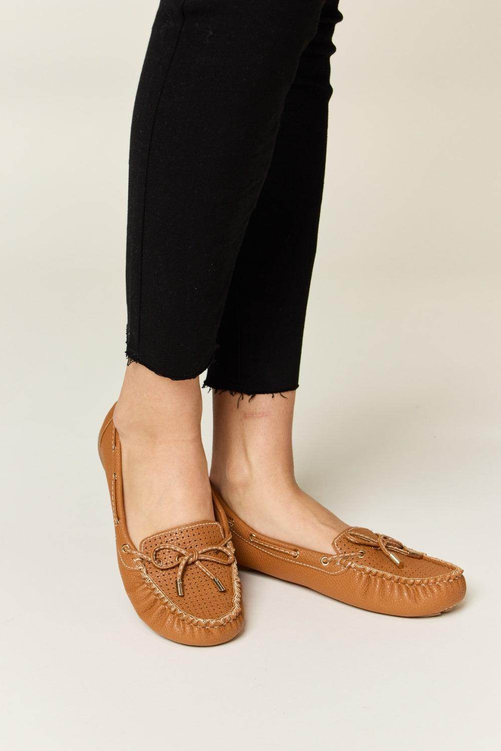 Forever Link Bow Decor Flat Loafers - VacationGrabs