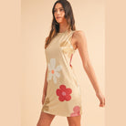 SHEWIN INC. Women's Daisy print tank dress with colorful floral design in beige