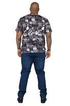 VacationGrabs men's dark wash urban jeans men shown from the back with black shoes