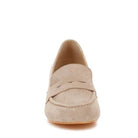 Astra Block Heel Genuine Suede Loafers - VacationGrabs