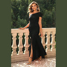One-Shoulder Ruched Maxi Dresses - VacationGrabs