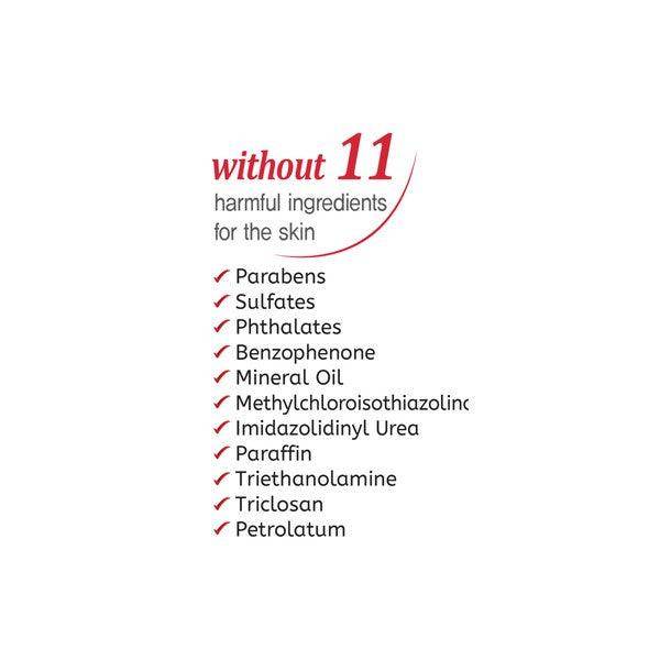 List of 11 harmful ingredients excluded from Black Seed Brightening Face Mask for sensitive skin