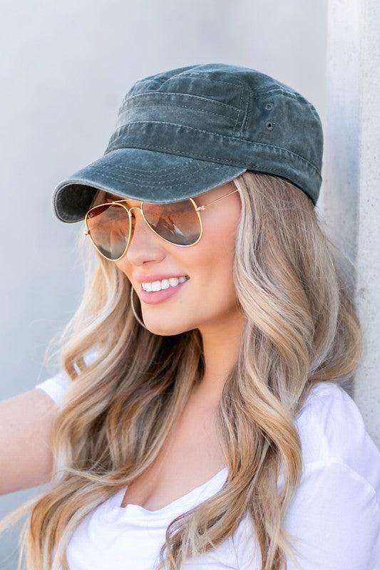 Distressed Cadet Hat Cap - VacationGrabs