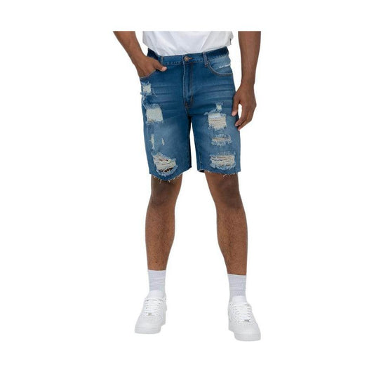 Distressed Stretch Denim Shorts - VacationGrabs