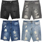 Distressed Stretch Denim Shorts - VacationGrabs