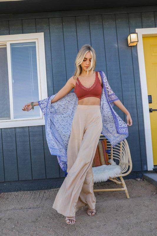 Ditsy Floral Paisley Kimono - VacationGrabs