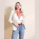 Dot and Floral Border Bandana Scarf - VacationGrabs