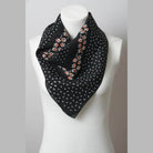 Dot and Floral Border Bandana Scarf - VacationGrabs