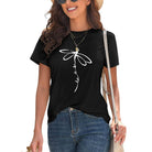 Dragonfly Graphic Round Neck Short Sleeve T-Shirt - VacationGrabs