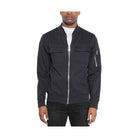 Men's dual pocket bomber jacket in navy with zip closure and side pockets for stylish comfort