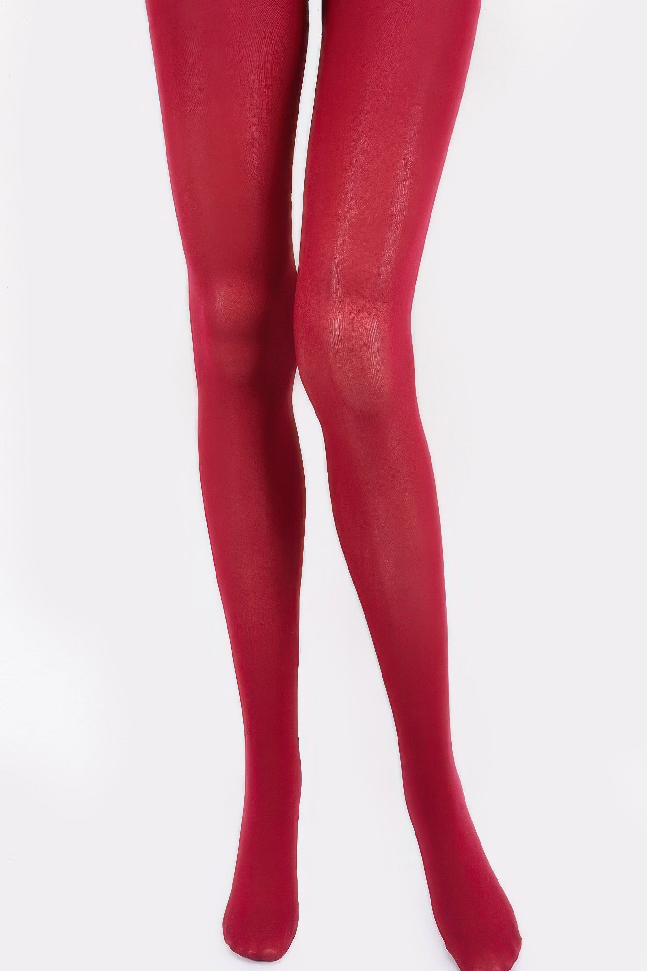 Durable sheer tights for women in vibrant red color showcasing smooth fit and stretch