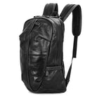 Sleek black durable travel backpack for men with padded shoulder straps and multiple compartments
