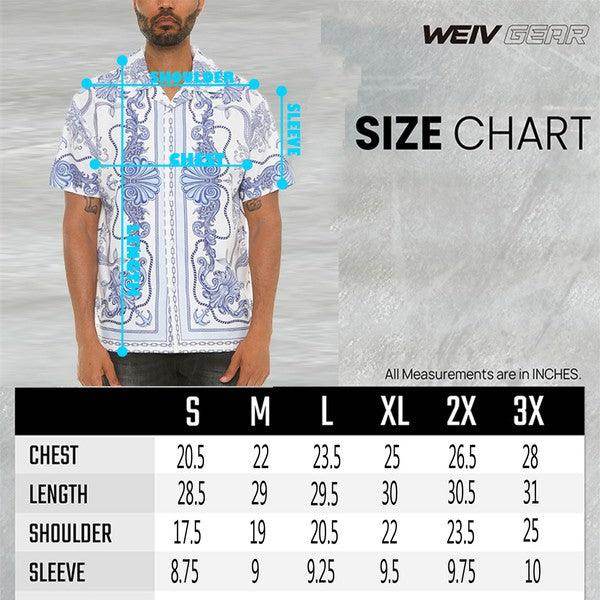 Mens Collared Print Button Down - VacationGrabs