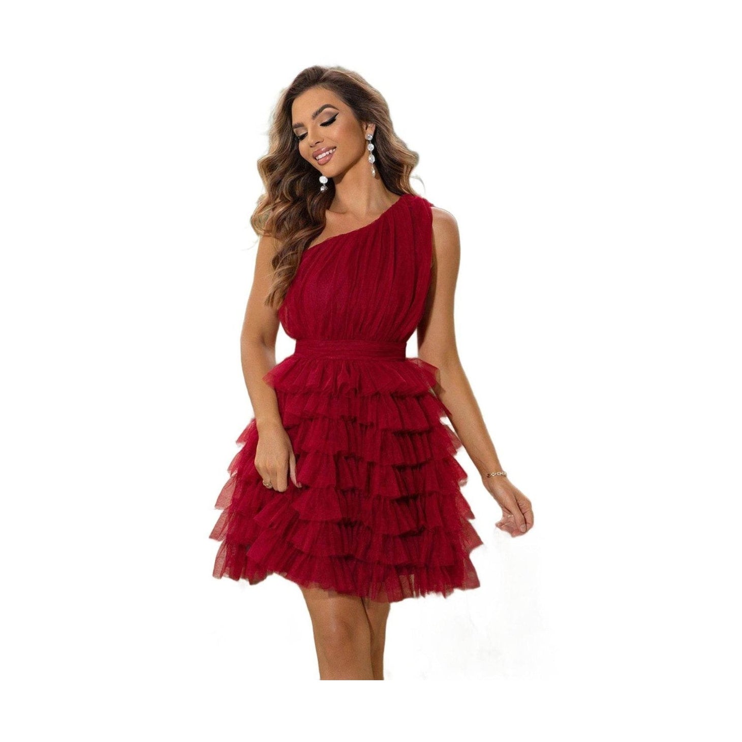 Womens One-Shoulder Sleeveless Dress - VacationGrabs