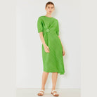 Pleated Dolman Sleeve Dress - VacationGrabs