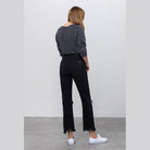 Insane Gene edgy straight leg jeans with frayed hem and a stylish black finish for a modern look