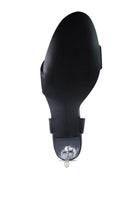 Sleek women's elegant clear heel shoes with a black base and transparent heel design