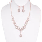 Bella Chic elegant earring necklace set featuring a sparkling design with a teardrop pendant