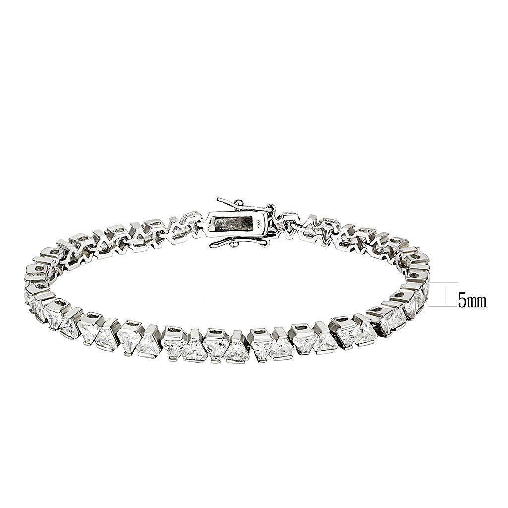 Elegant silver tone bracelet for ladies adorned with sparkling cubic zirconia stones