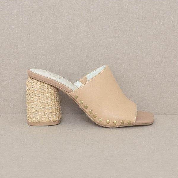 Oasis Society Women's Sandals with Chunky Heels and Elegant Studded Heels for Stylish Summer Outfits