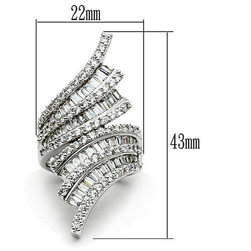 VacationGrabs elegant track ring jewelry with a unique wave design featuring sparkling stones