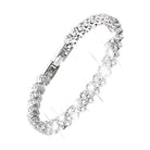 Elegant vacation jewelry silver bracelet with sparkling stones for a stylish look