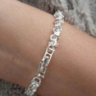 Elegant vacation jewelry silver bracelet featuring sparkling crystals for a stylish look