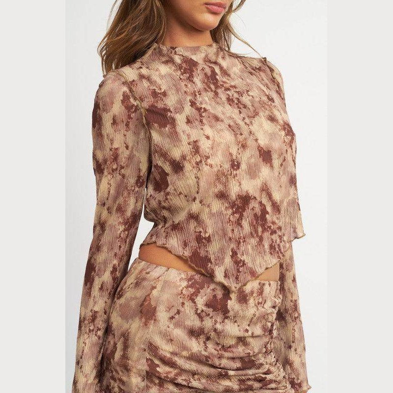 Emory Park Women's Cropped Top in Earthy Tones for Elevated Casual Wear