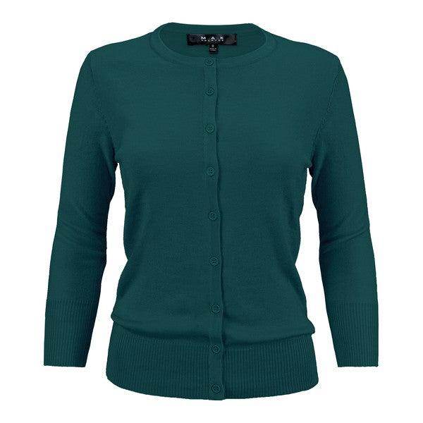 Crewneck Button Down Knit Cardigan Sweater - VacationGrabs