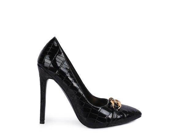 Fanfare Croc Stiletto Pump Heels - VacationGrabs