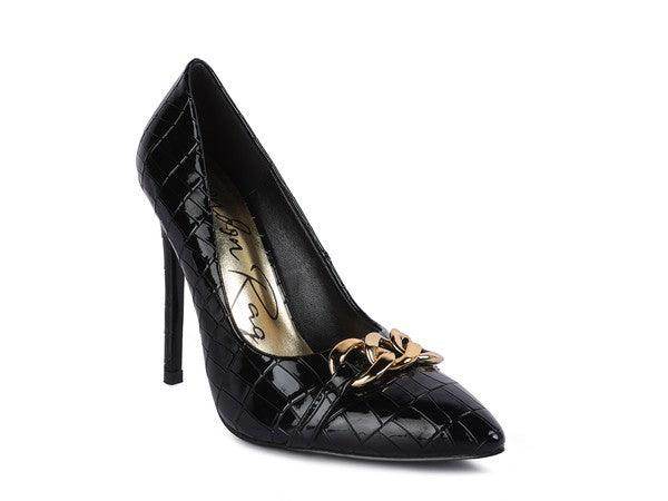 Fanfare Croc Stiletto Pump Heels - VacationGrabs