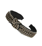 Bella Chic black and gold fashion headband with chain and bead embellishments