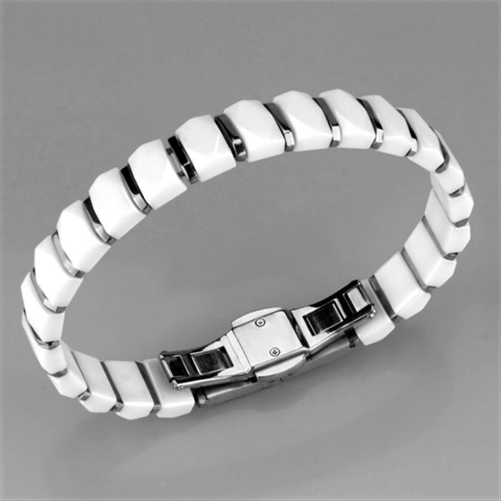 White fashion bracelet for women stylish with sleek design and secure clasp for everyday wear