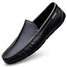 Black breathable mens moccasins featuring a sleek design for casual and comfortable wear