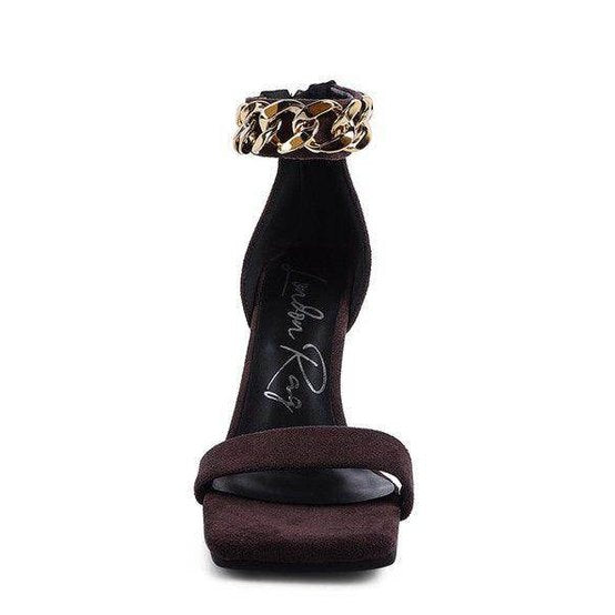 Rag Company stylish women's fashion chain strap heels with a chic design and platform sole