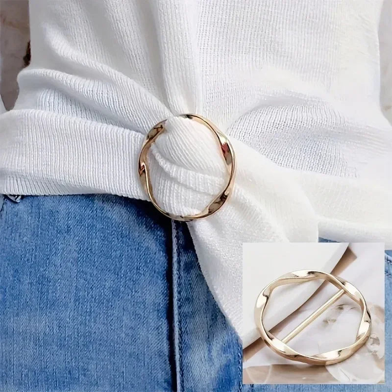 Gold fashion metal clothing ring buckle for stylish outfit accessorizing
