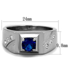 Stylish fashion rings for men featuring a blue gemstone and diamond accents for a modern look