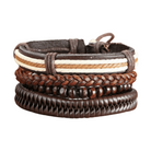 Set of stylish leather wristbands from VacationGrabs, ideal fashionable mens accessories for casual outfits