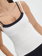 Faux Layered Square Neck Cropped Cami - VacationGrabs