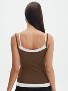 Faux Layered Square Neck Cropped Cami - VacationGrabs