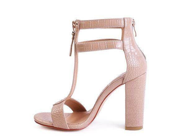 Felicity Zip Up Croc Textured Sandals - VacationGrabs