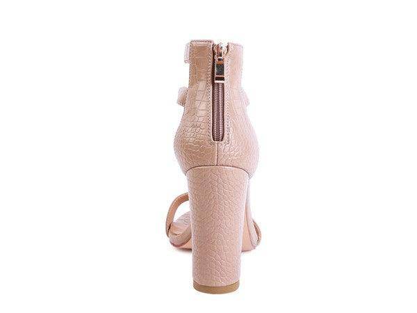 Felicity Zip Up Croc Textured Sandals - VacationGrabs