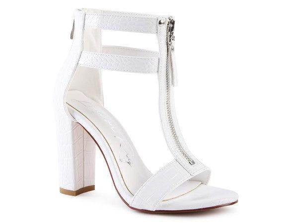 Felicity Zip Up Croc Textured Sandals - VacationGrabs