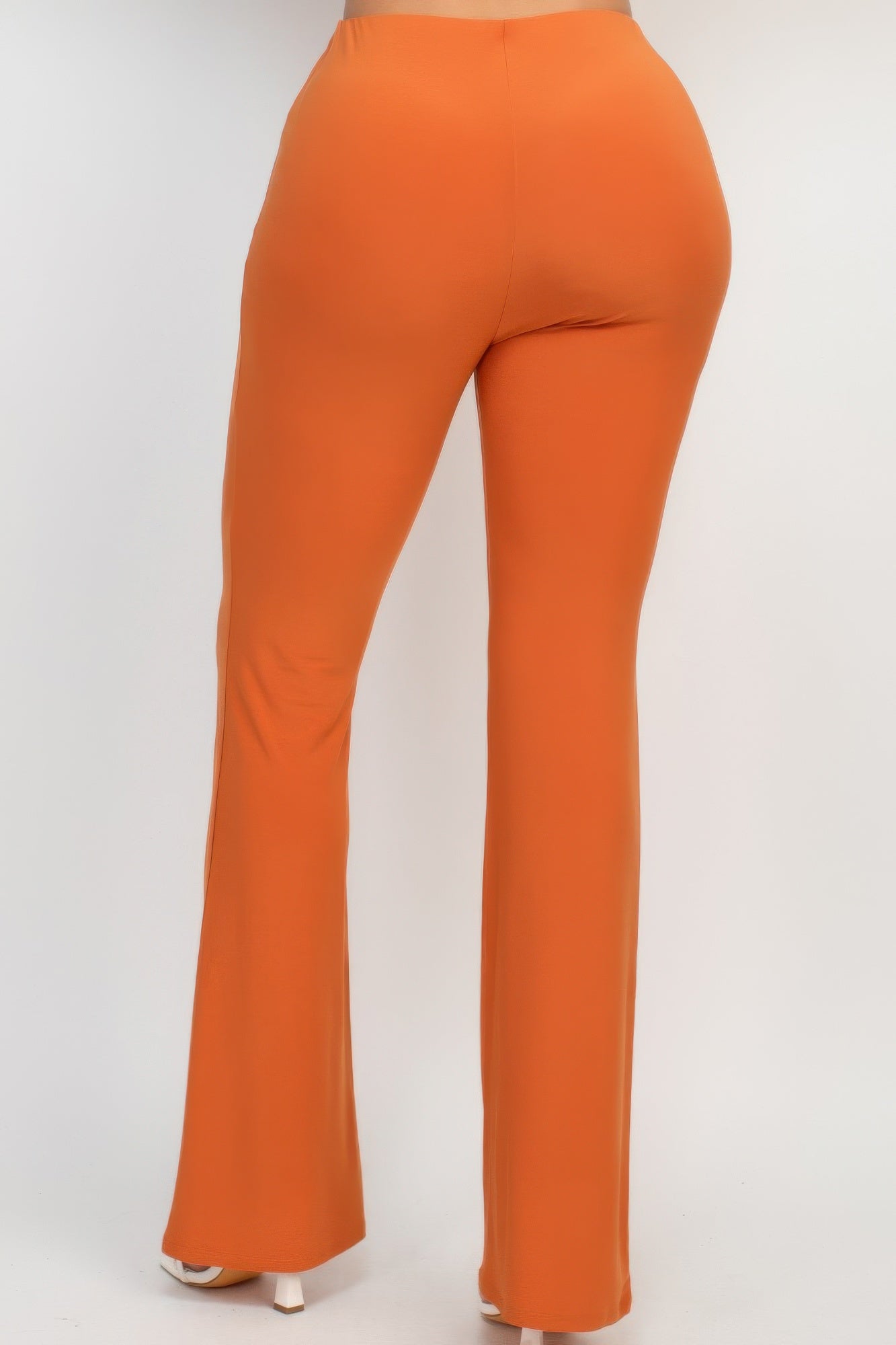 VacationGrabs women's fit and flare casual pants in vibrant orange with a comfortable high waist