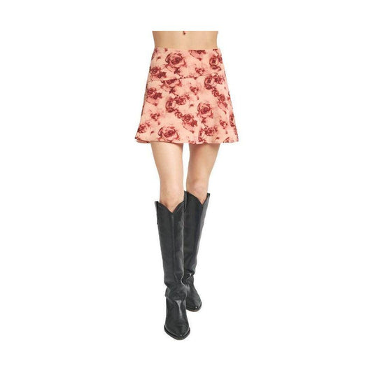 Floral Flared Mini Skirt - VacationGrabs