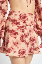 Floral Flared Mini Skirt - VacationGrabs