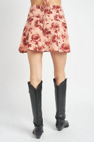 Floral Flared Mini Skirt - VacationGrabs