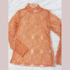 Floral print lace long sleeves top - VacationGrabs